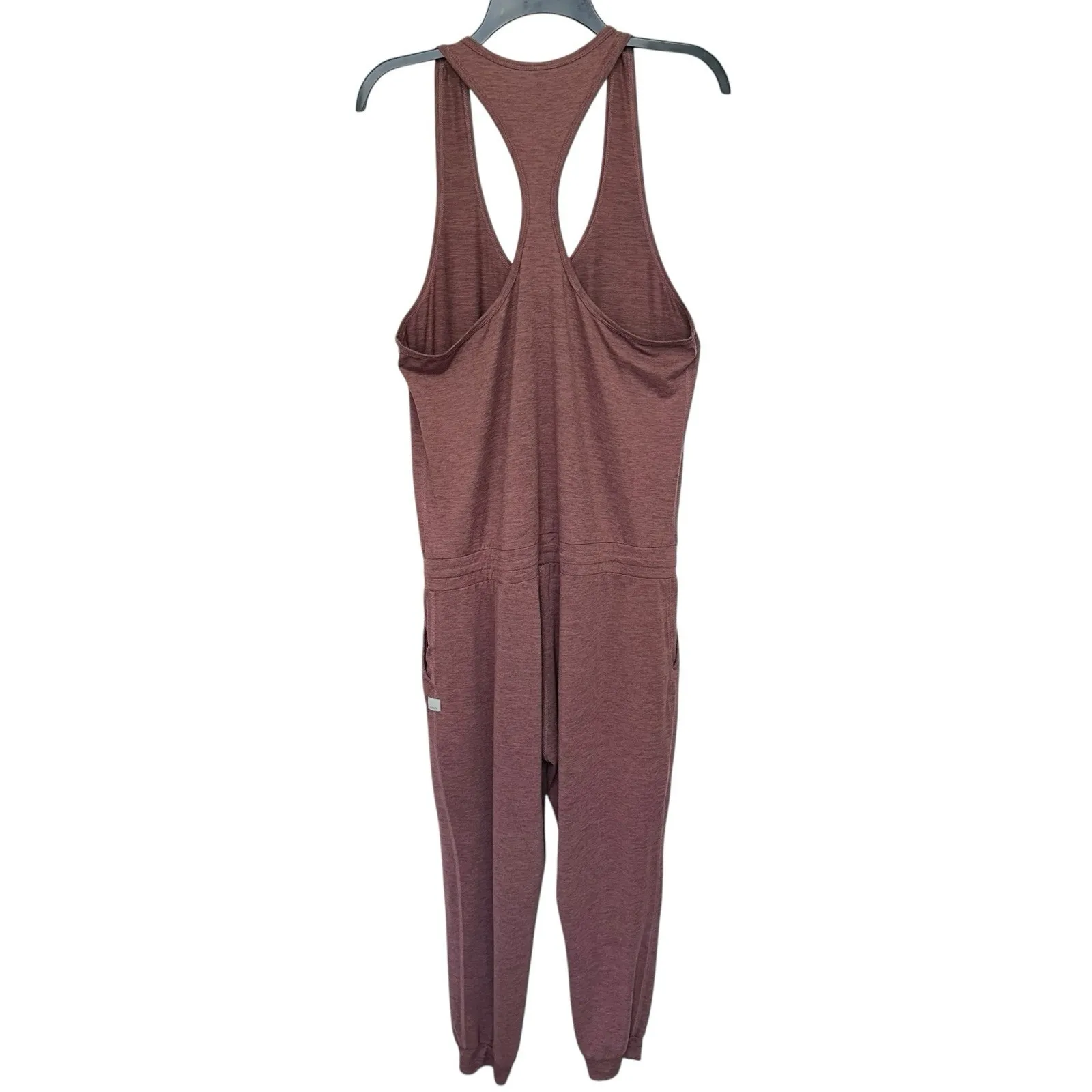 Vuori Lux Jumpsuit Women Large Orange Brown Performance Jogger Racer Back VW426‎ - Image 5
