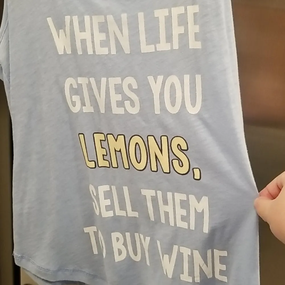 💕PJ SALVAGE💕 Lemons & Wine Graphic PJ Tank Top - Image 6