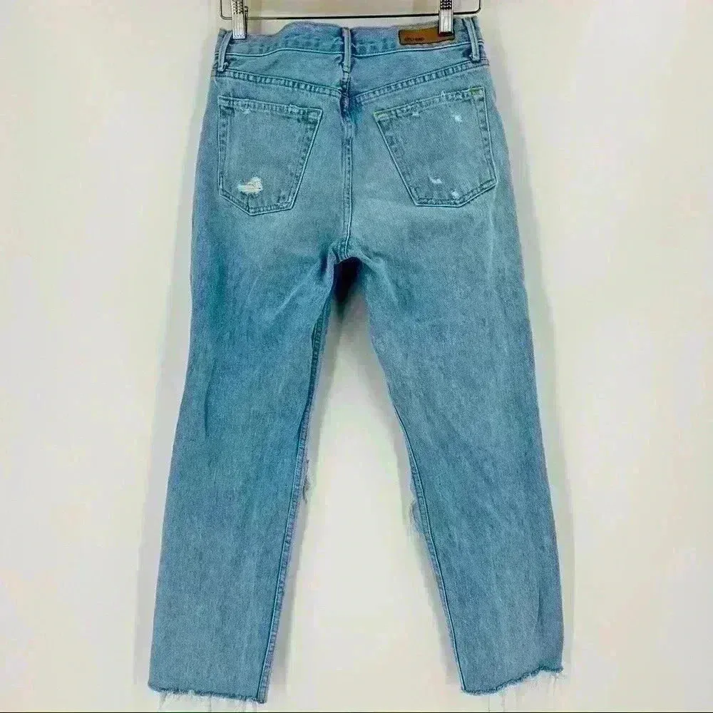Grlfrnd Helena Straight‎ Jeans Women's 25 Blue High Rise Button Fly Distressed - Image 4