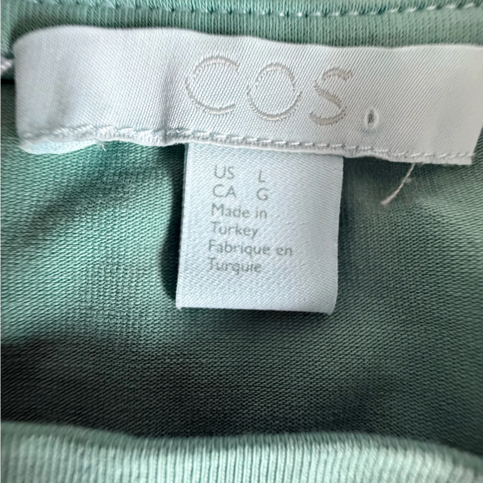 COS ASYMMETRIC MINI T-SHIRT DRESS Mint Green Garment size L - Image 2