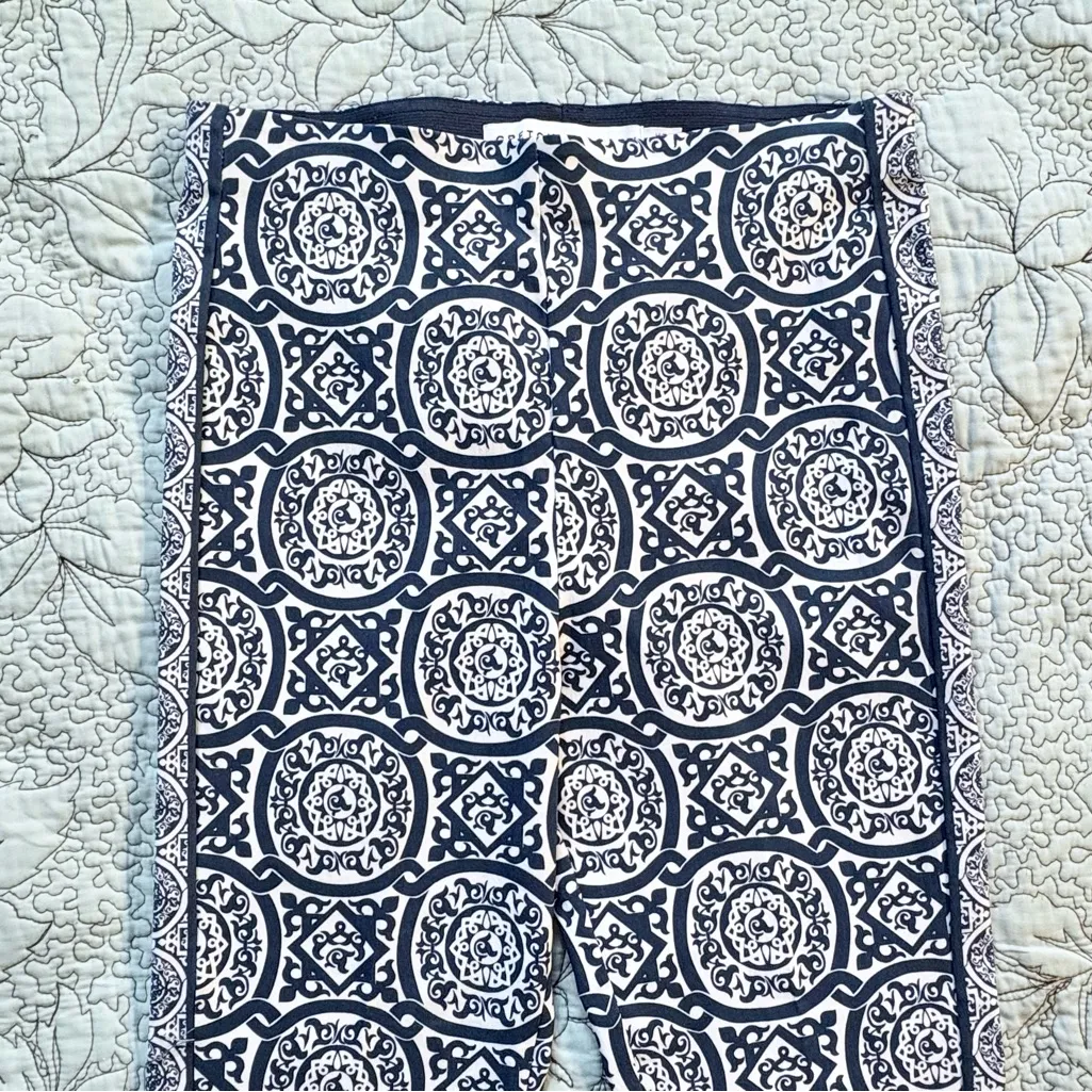 Gretchen Scott Gripeless Pull On Pant Sultan’s Dining Room Navy White Sz S💚 Blue - Image 5