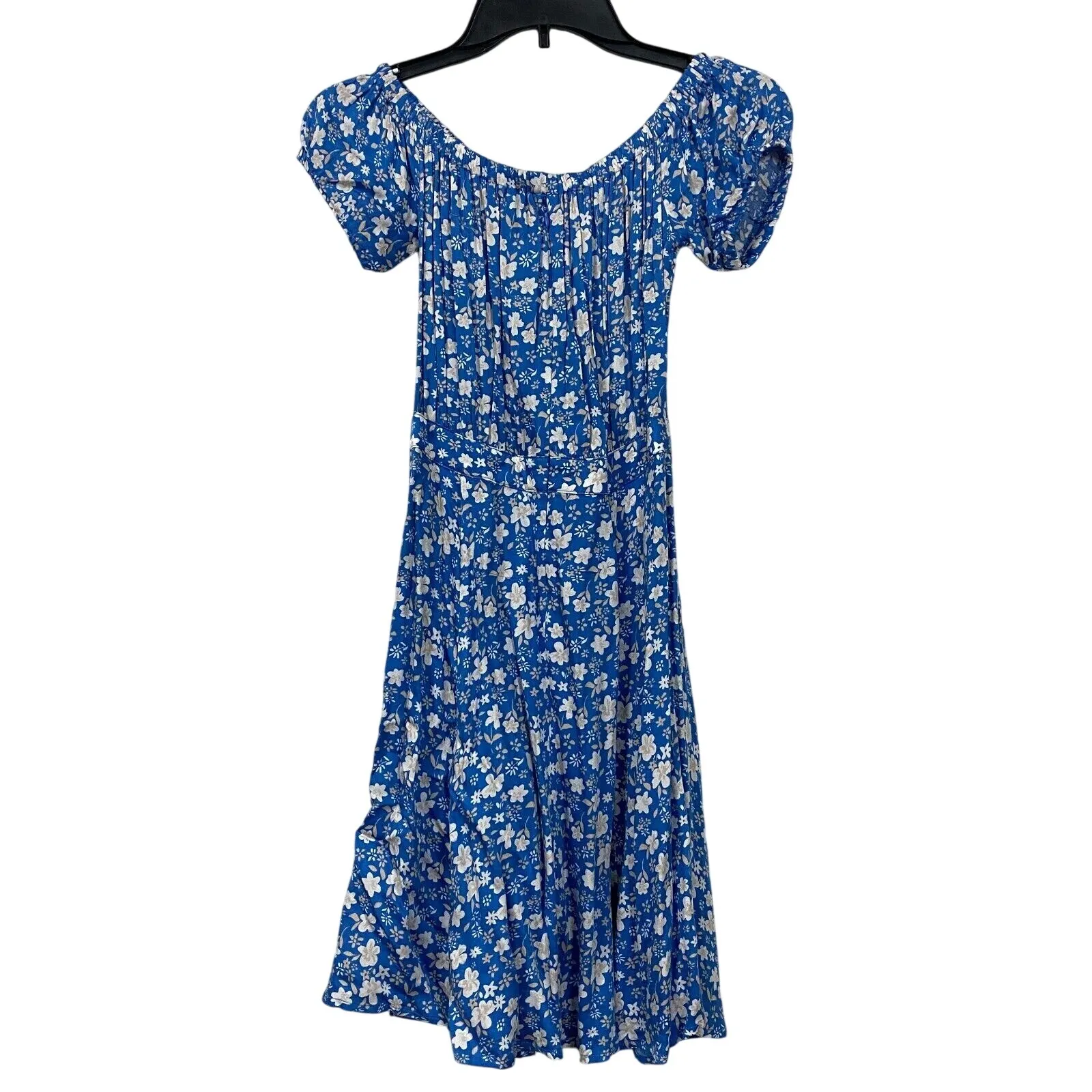 Capulet Women Milkmaid Off Shoulder Small Midi Tiered Blue Dress Floral Sundress - Image 6