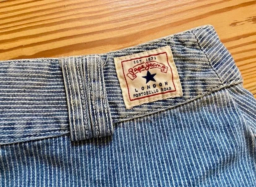 Pepe Jeans Vintage Button Down Striped Denim Skirt - Image 3