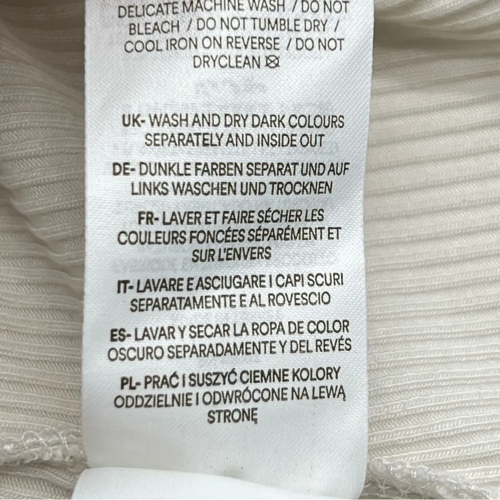 Boden Cream Short Sleeve Ribbed Deep Scoop Neckline Fitted T - Image 10