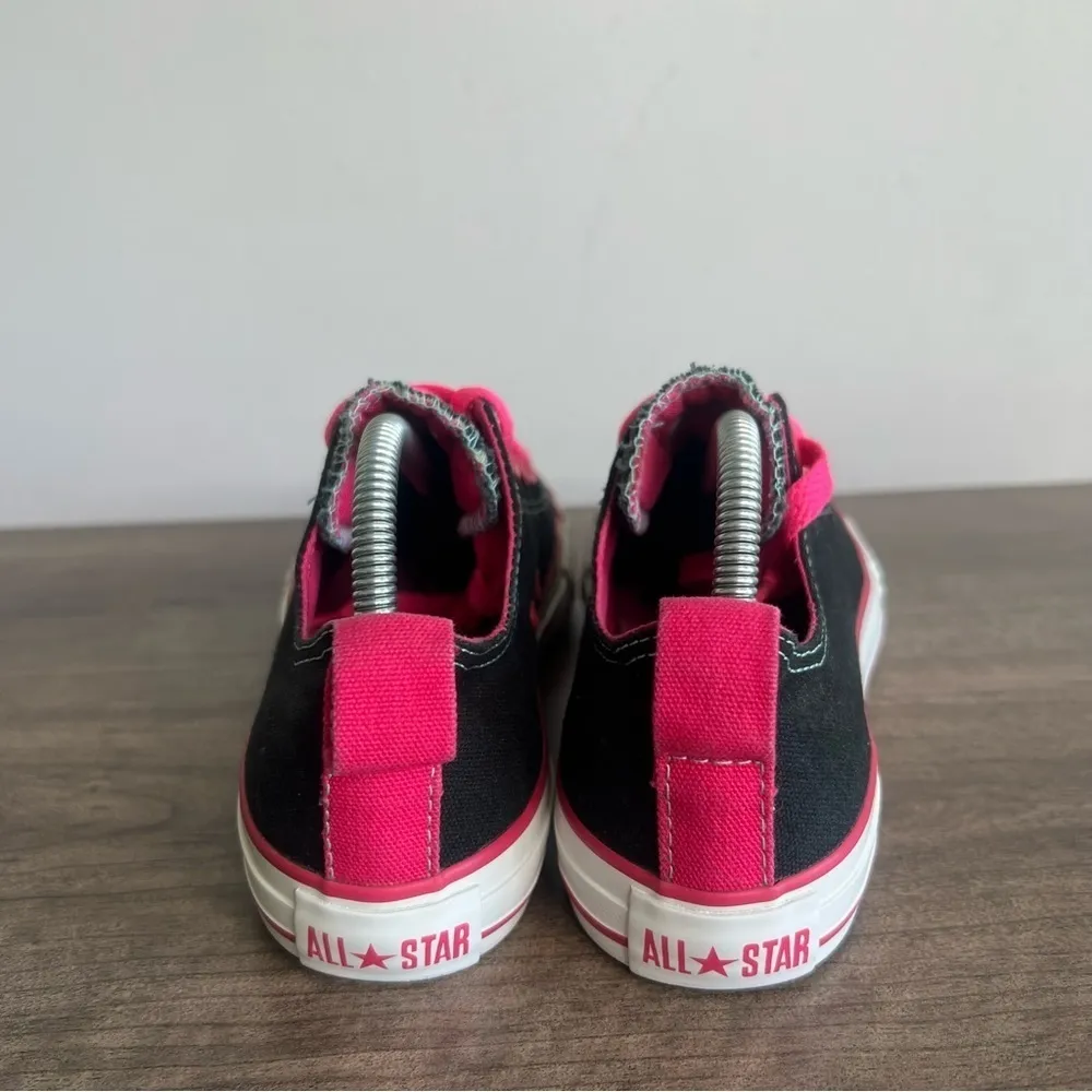 Converse All Star Ox Black and Hot Pink Junior Ox Shoes Size 4 or 5.5 Women's - Image 6