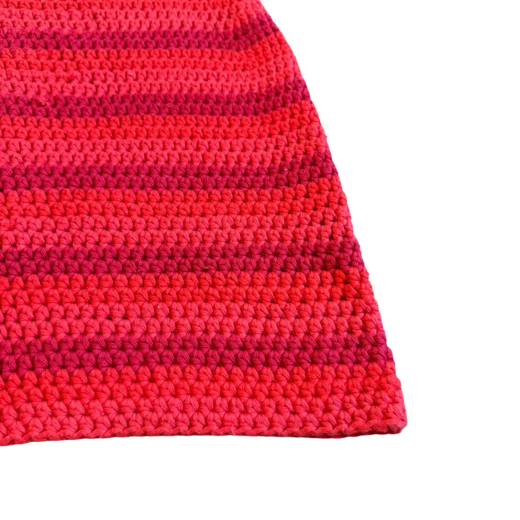 Handmade Crochet Pull-On Mini Skirt Stripe Red Bodycon Fitted Size XS Women's - Image 2