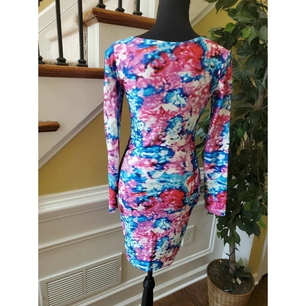 Plain Bodycon Dress Long Sleeve Mini Jumper - Image 6