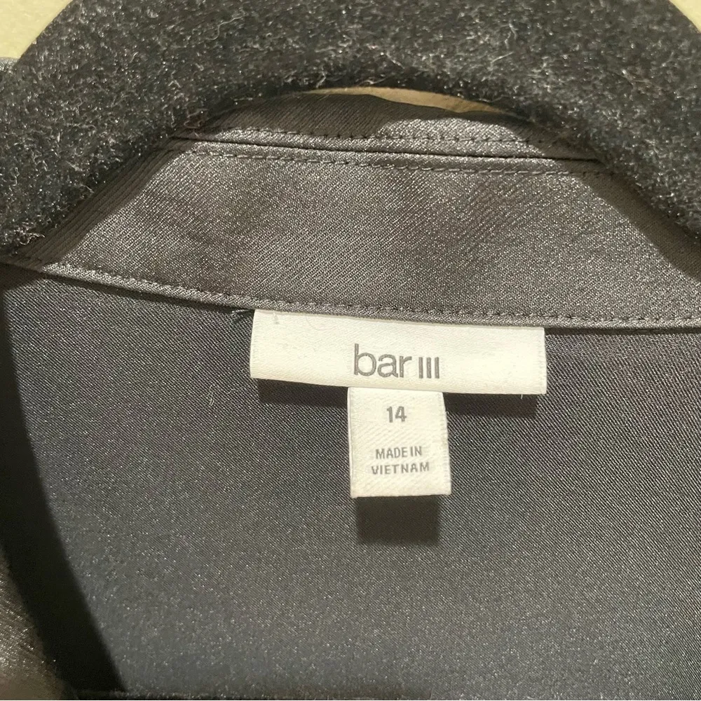 Bar III  Double-Breasted Romper Short Sleeve Black Size Medium - Image 9