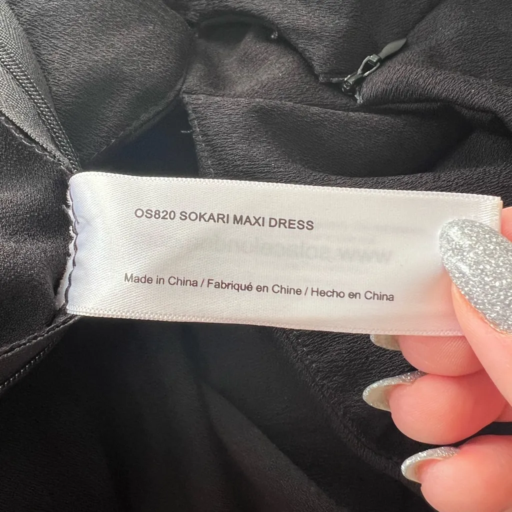 NEW NWT Solace London Sokari One Shoulder Cutout Maxi Gown In Black - Image 13