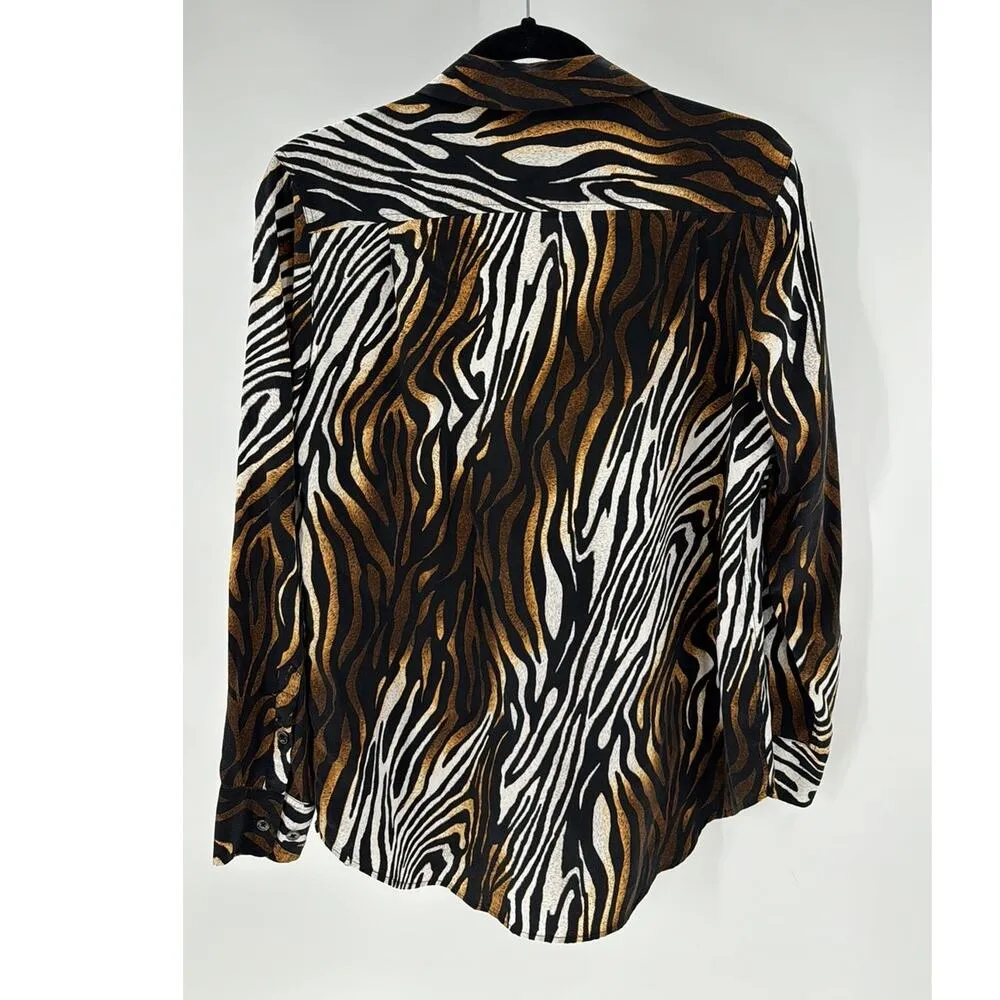 EQUIPMENT Reese Clean Zebra Print Silk Shirt Blouse bold statement versatile - Image 8