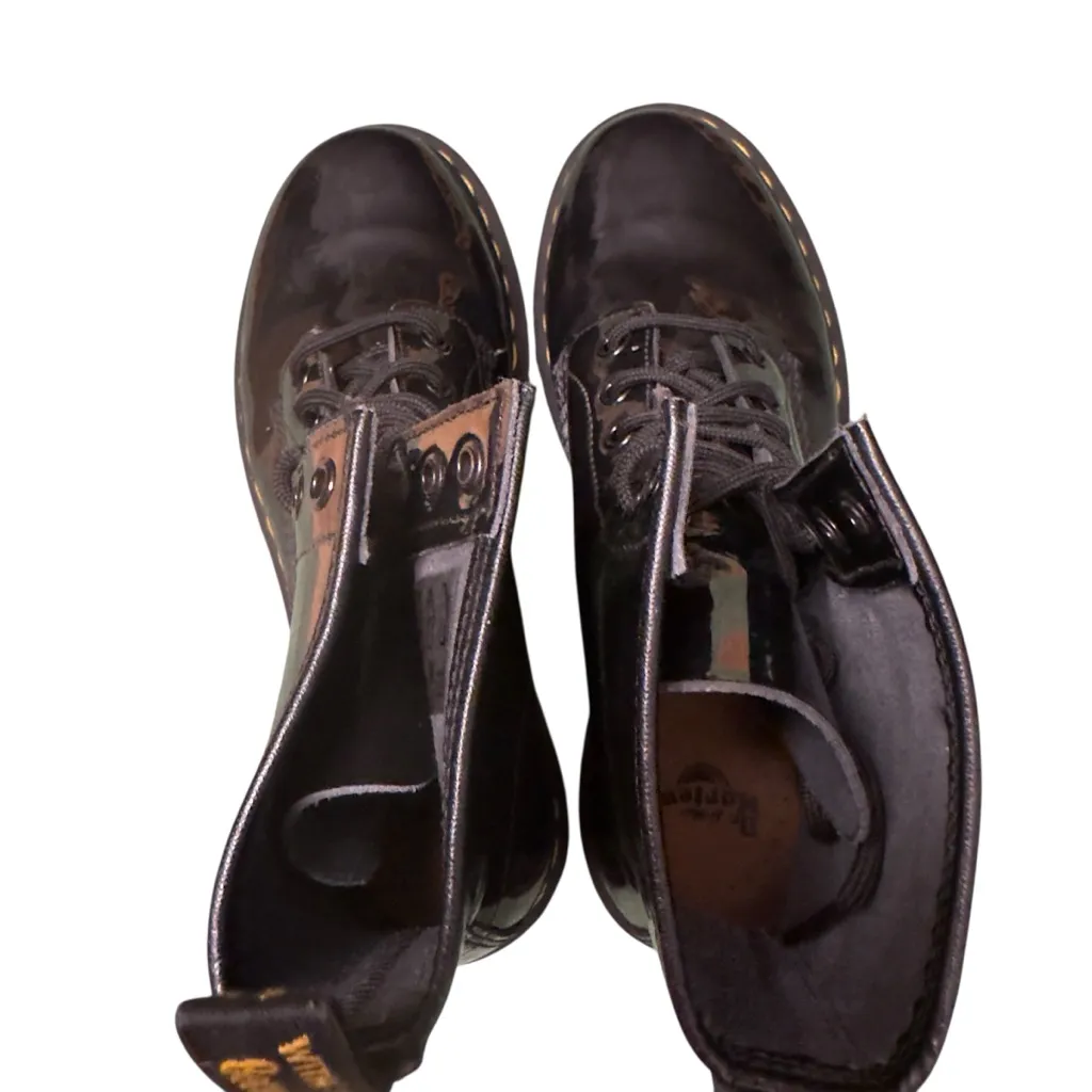 Dr Martens 1460 Patent Leather Combat Boots Black EU 41 Y2K Grunge Revival EUC - Image 9