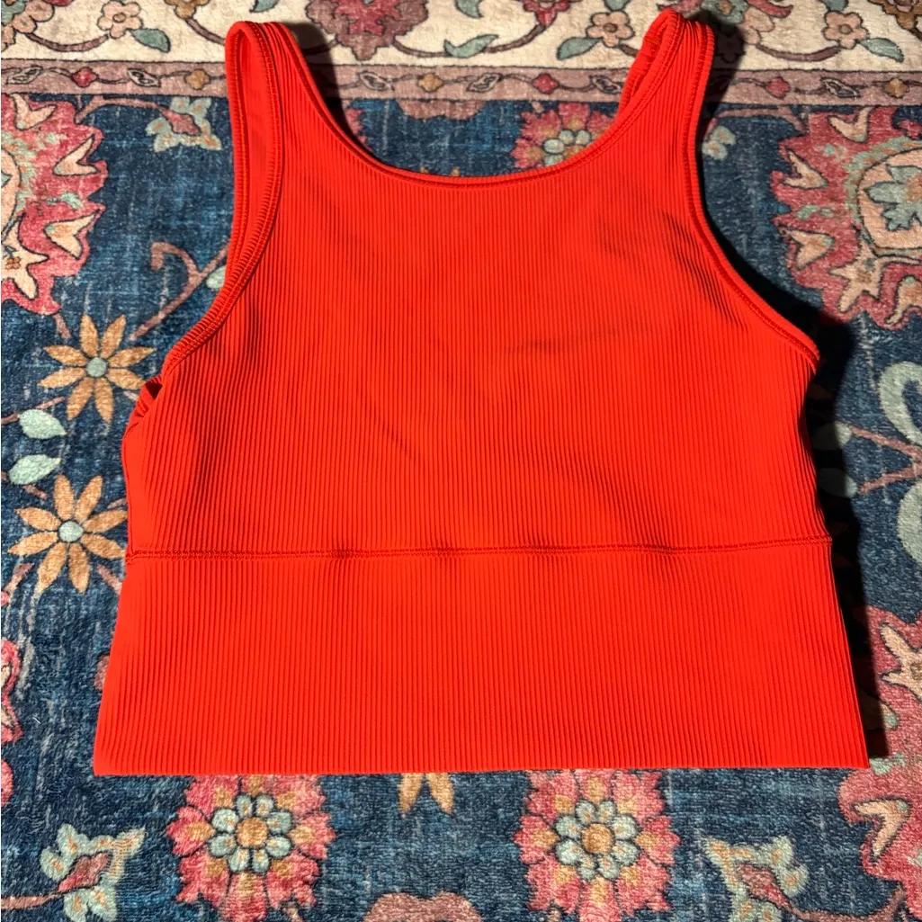 LULULEMON Vibrant Red Ribbed Tank Top - Image 2