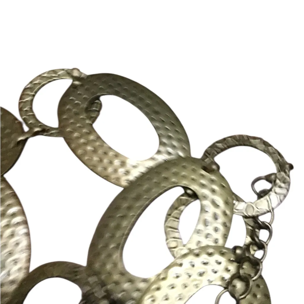 Pitted link chain belt Bronze color. Oval and circle pitted links. Gold - Image 6