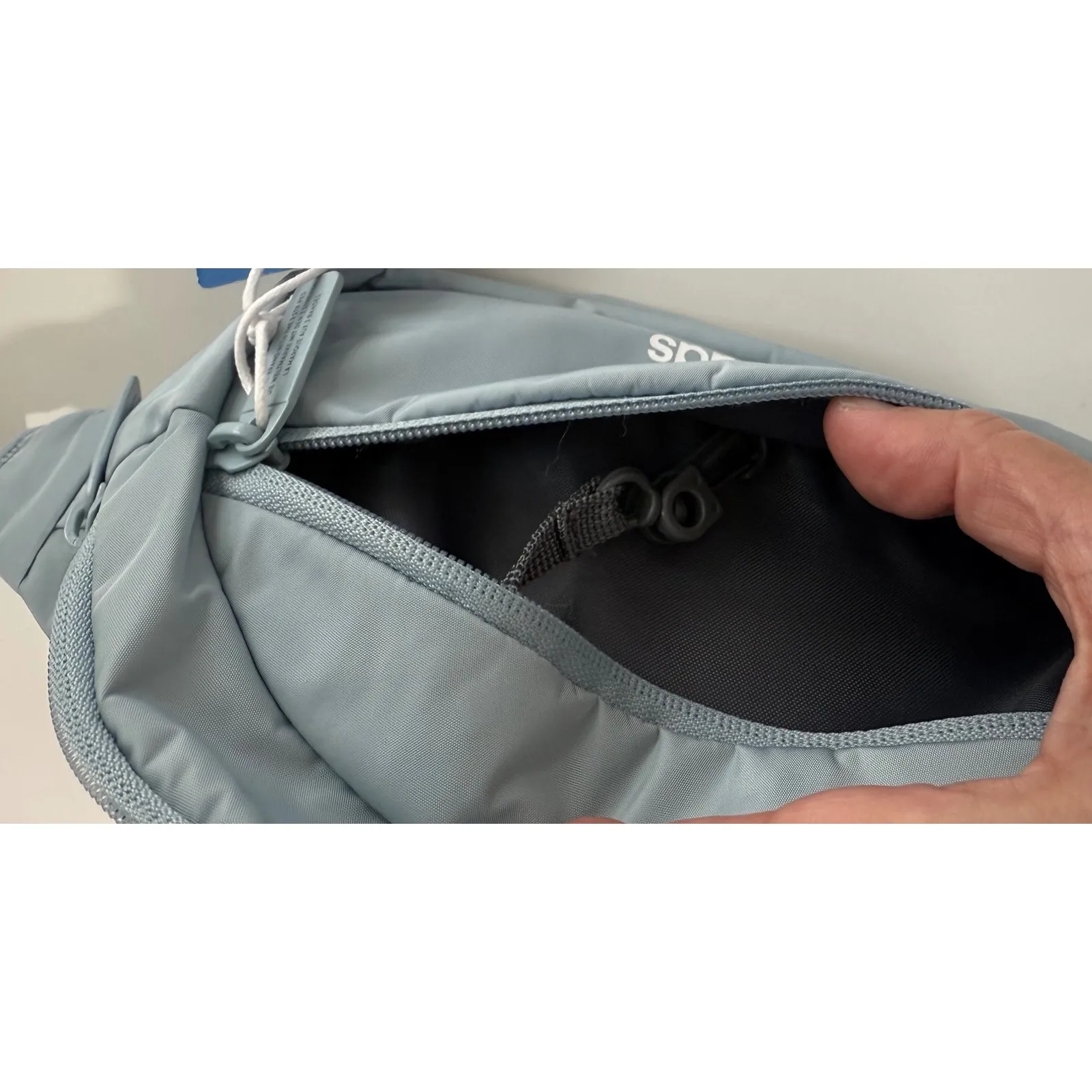 NWT‎ Adidas Originals Trefoil Belt Bag | Light Blue | White Logo | Adjustable - Image 7