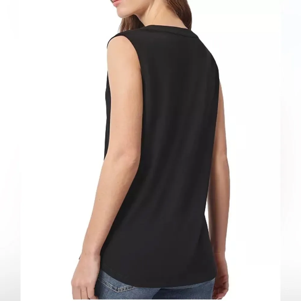 Jones & Co Jones New York Sleeveless Crepe Blouse Black L - Image 2