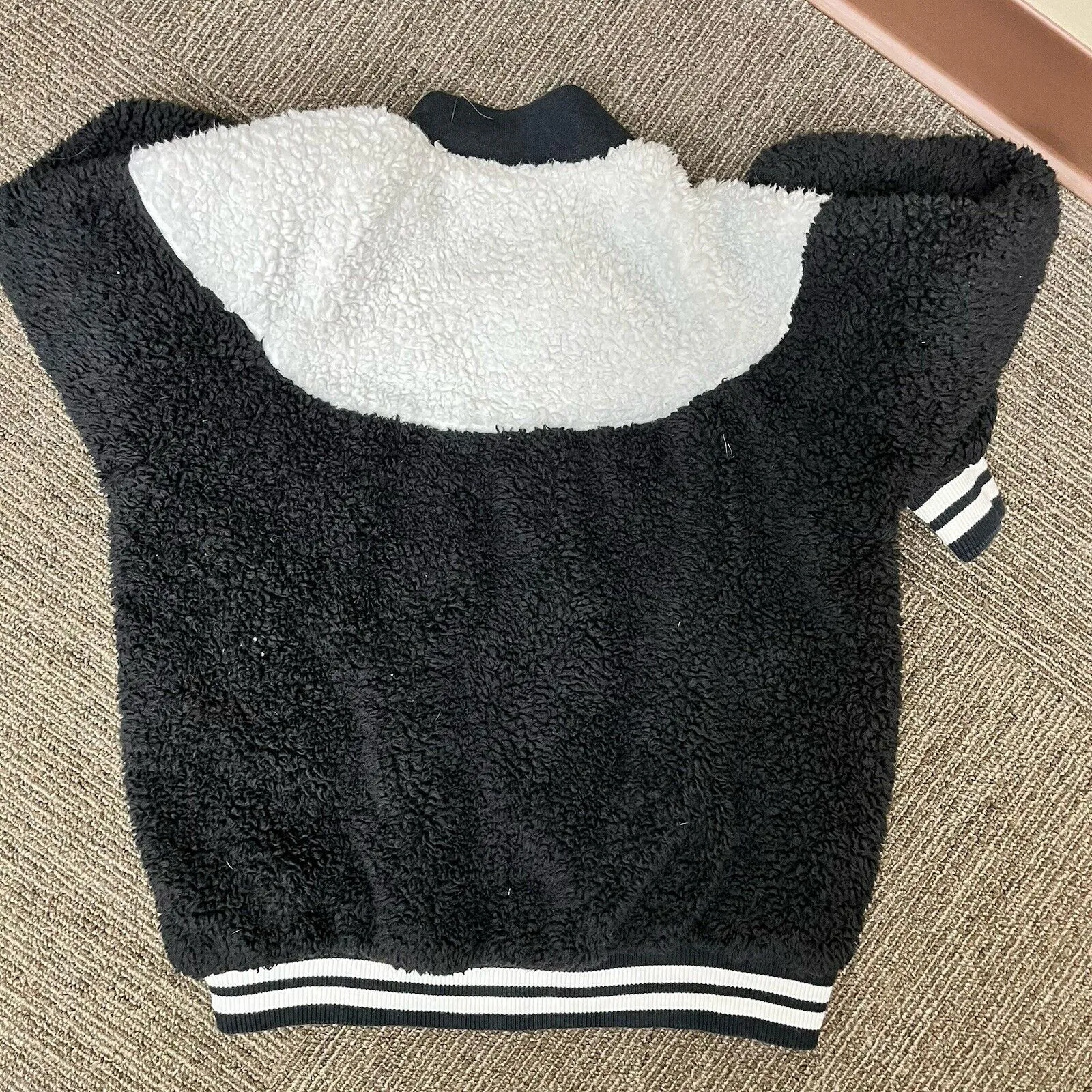 Women's Nike Sportswear Sherpa Bomber Jacket Spruce White Size XSmall EUC - Image 5