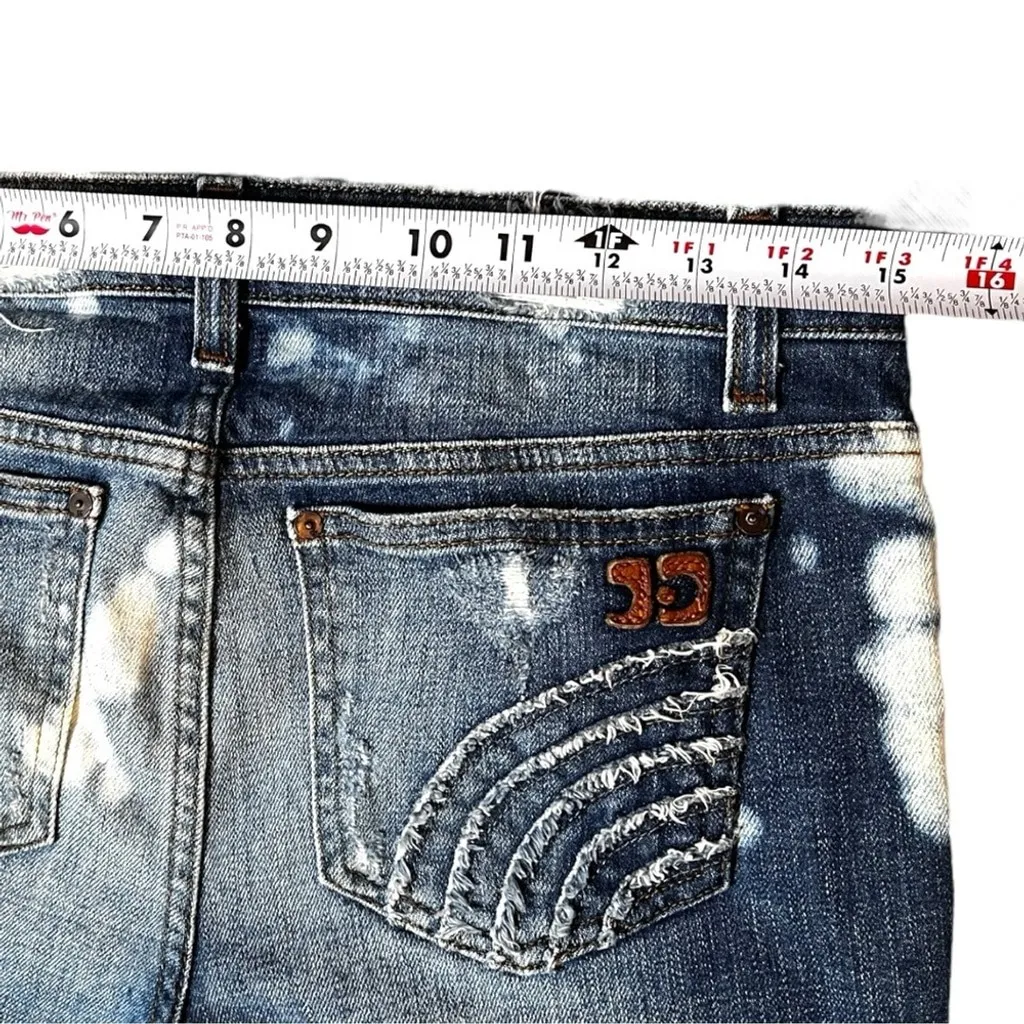 Vtg Y2K Joes Phoebe Distressed Flare DIY Bleach Blue Jeans 28 Grunge Streetwear - Image 8