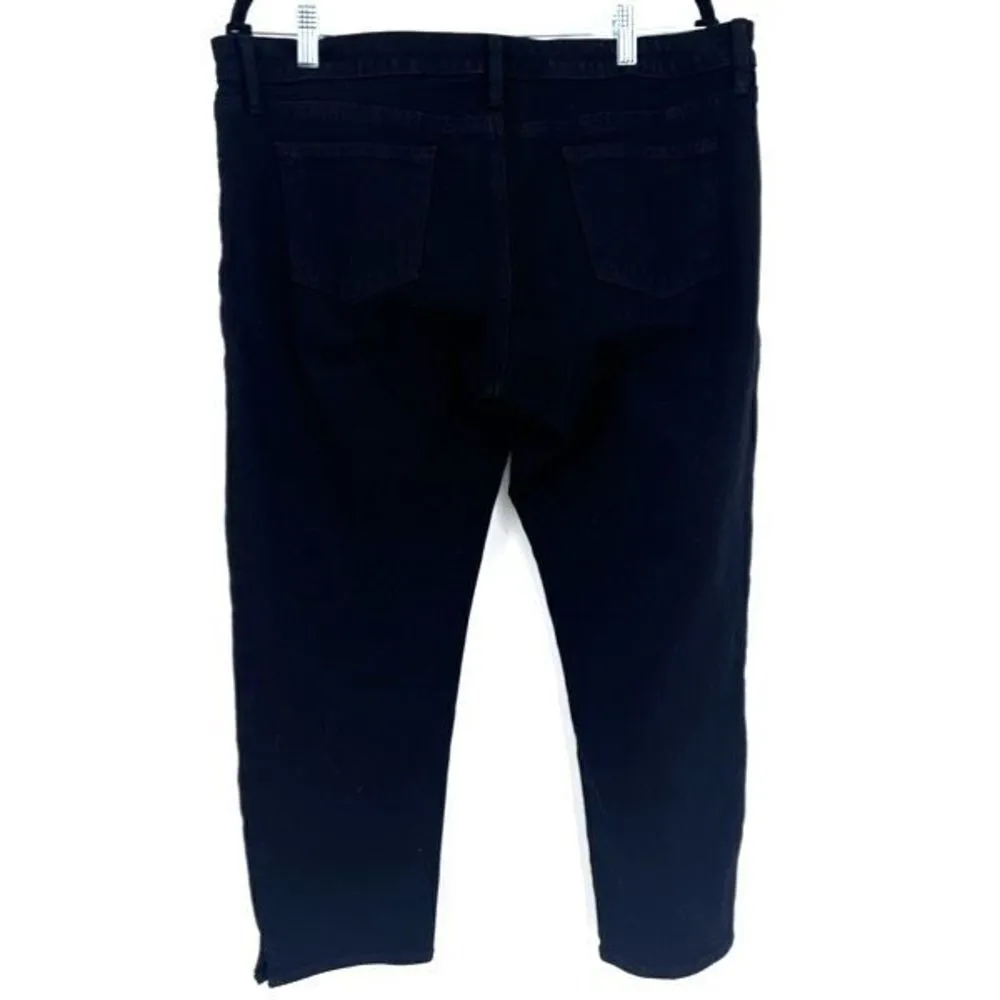 Just Black Denim Women's Mid Rise Stretch Capri Pants Black Dark Wash Size 33‎ - Image 2