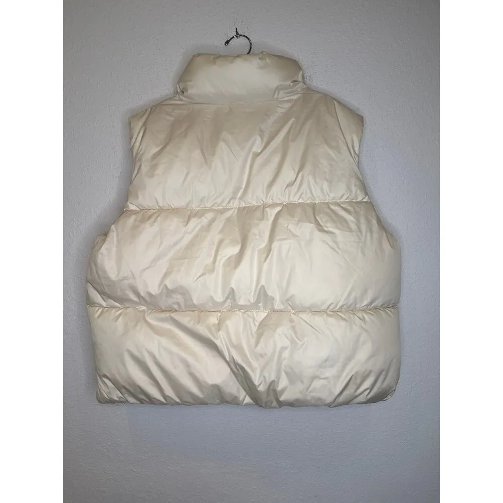 Old Navy Cream Quilted Puffer Vest Zip Up NWT Sz XL Women’s Water Resistant - Image 5
