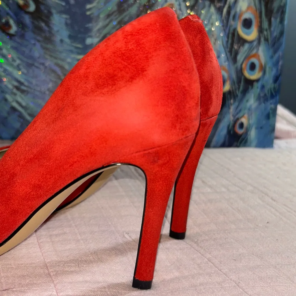 Saks Fifth Avenue Size 6 Burnt Orange Heels - Image 6