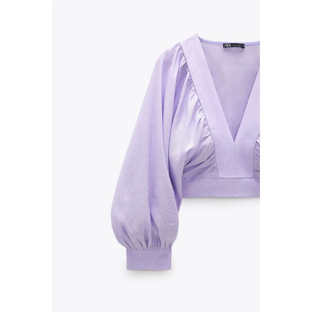 ZARA CROP TOP size s lilac - Image 6