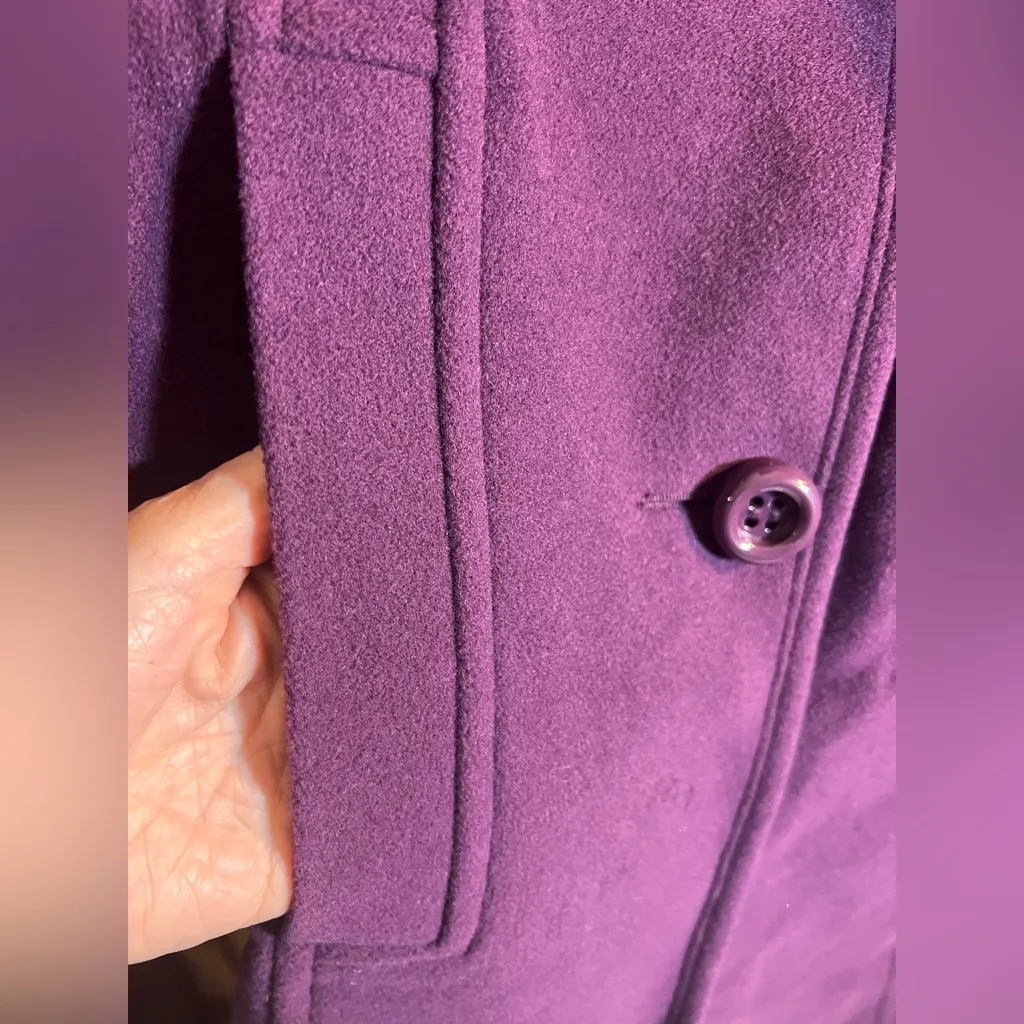 Pendleton Wool Women's Deep Purple Pea Coat 8 - Image 3