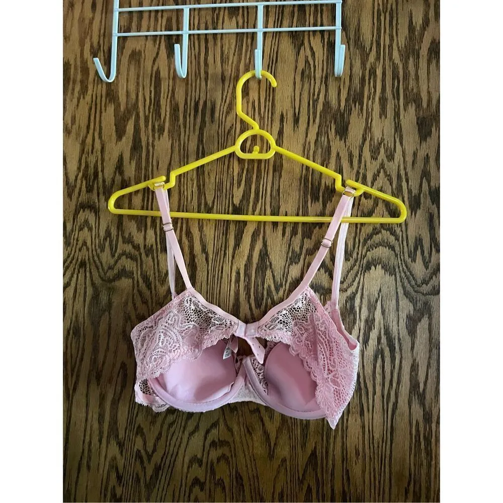 Very Sexy Victorias Secret Cup And Wings Pink Bra Push Up Without Padding 36C - Image 5