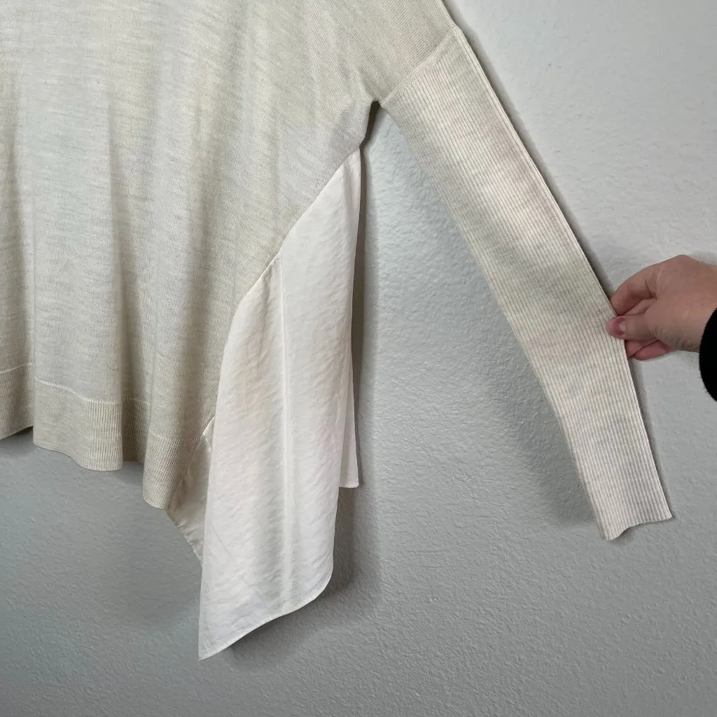 AllSaints Alda Roll Neck Asymmetrical Egg Shell White Turtleneck Sweater - Image 6