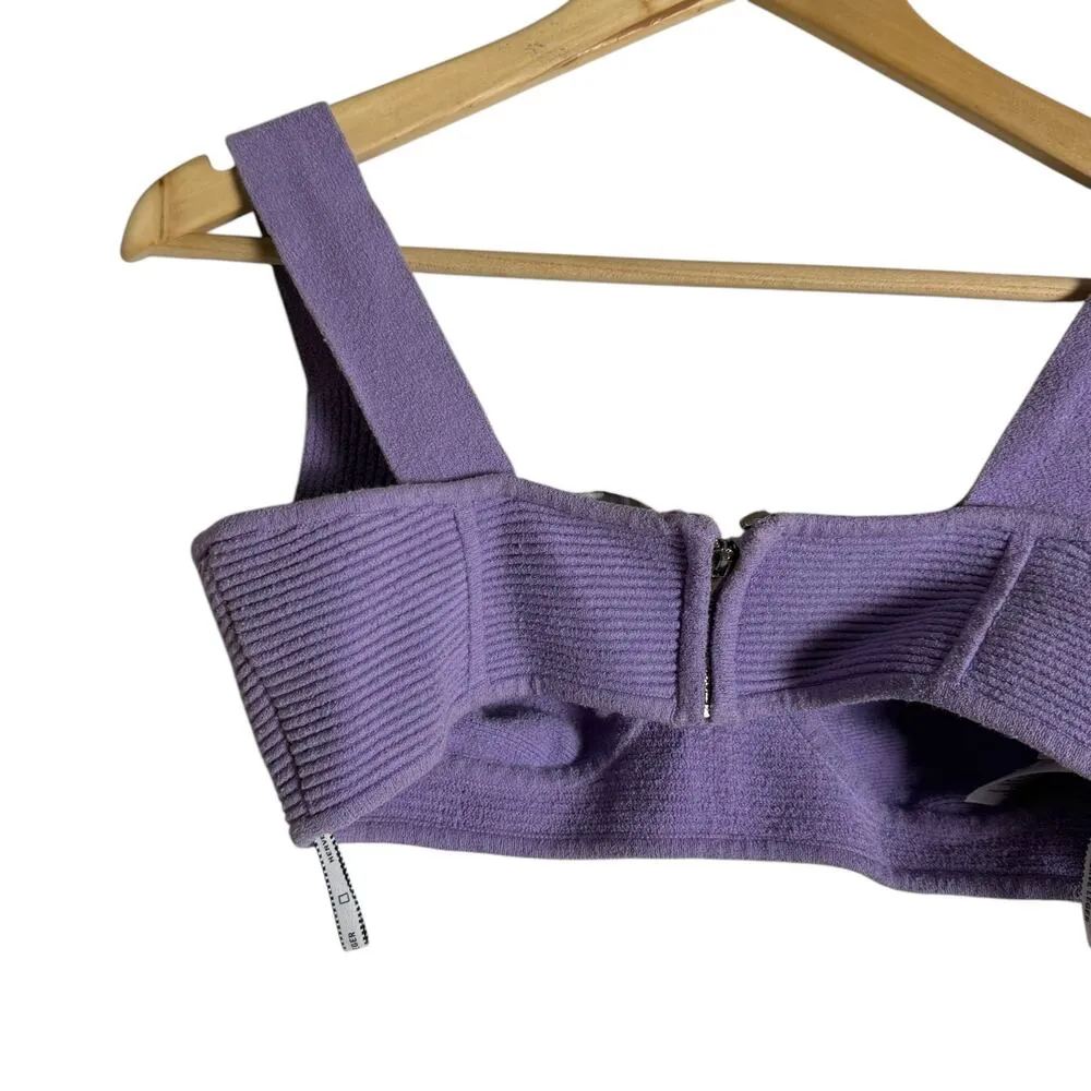 Herve Leger Boucle Lavender Purple Ribbed Bra Top Size Medium - Image 10