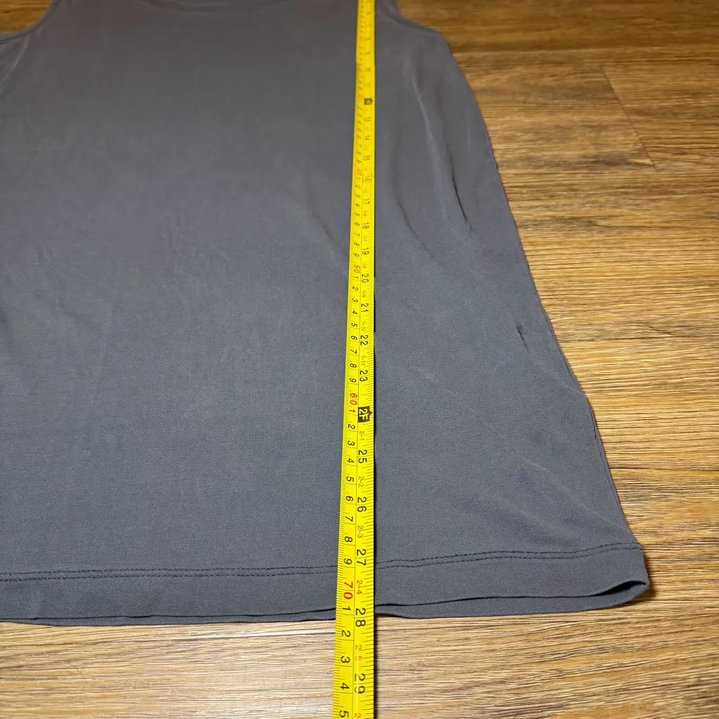 Eileen Fisher Charcoal 100% Silk Relaxed Fit Loose Casual Tank Top Size PP - Image 9