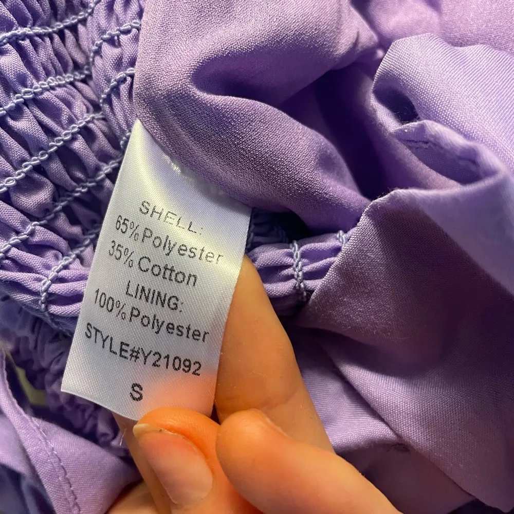 Do + Be Purple Strapless Ruffled Top - Image 5