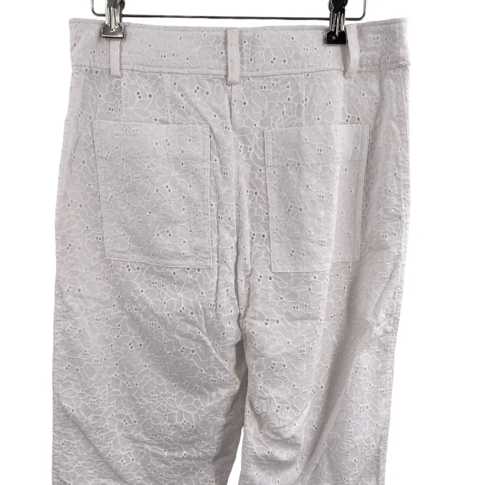 Derek Lam 10 Crosby Pant White Eyelet Lace Mila Cargo Feminine Boho Size 6 New - Image 5