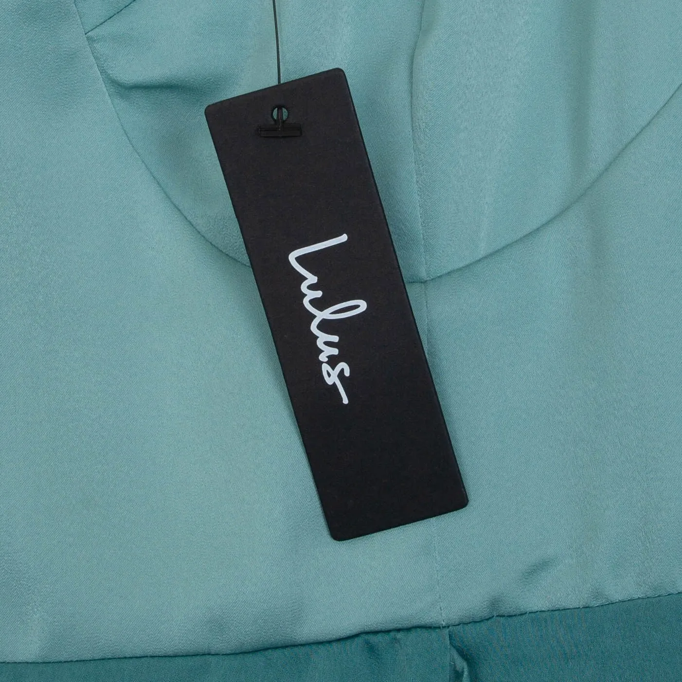 NWT Lulus Double Darling Sage Green Satin Ruffle Maxi Dress Womens XL Evening - Image 9