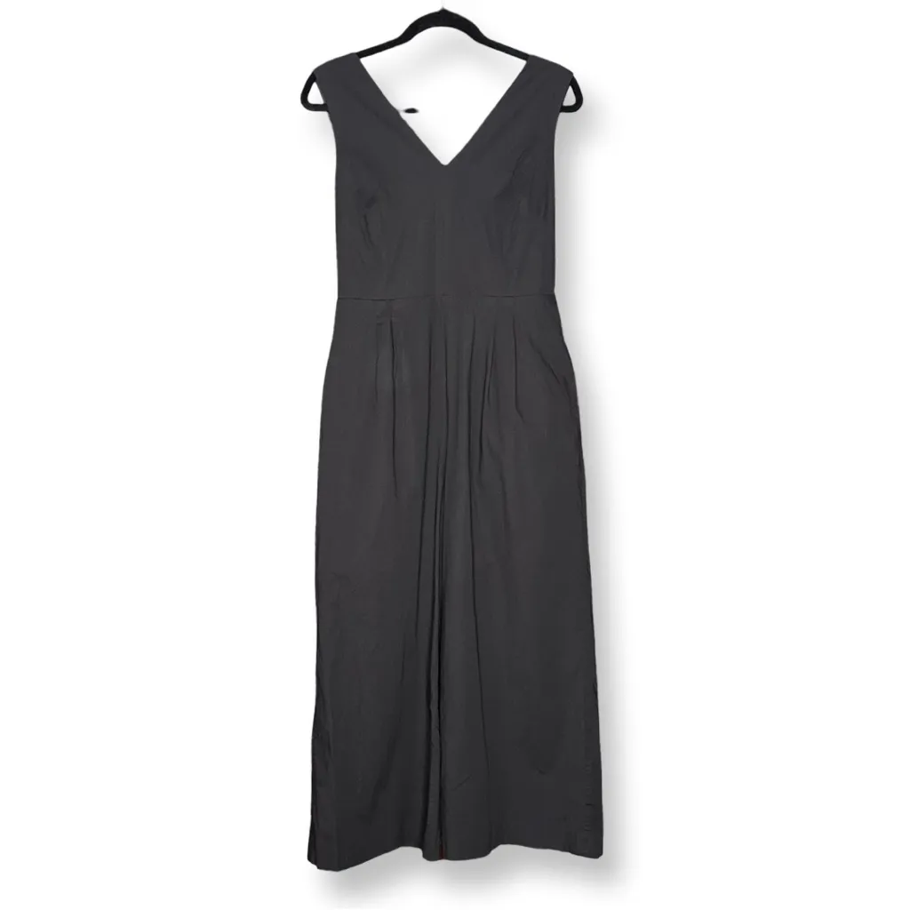 J. Crew Open Back Wrap Wide Leg Cropped Romper Sz 10 - Image 4