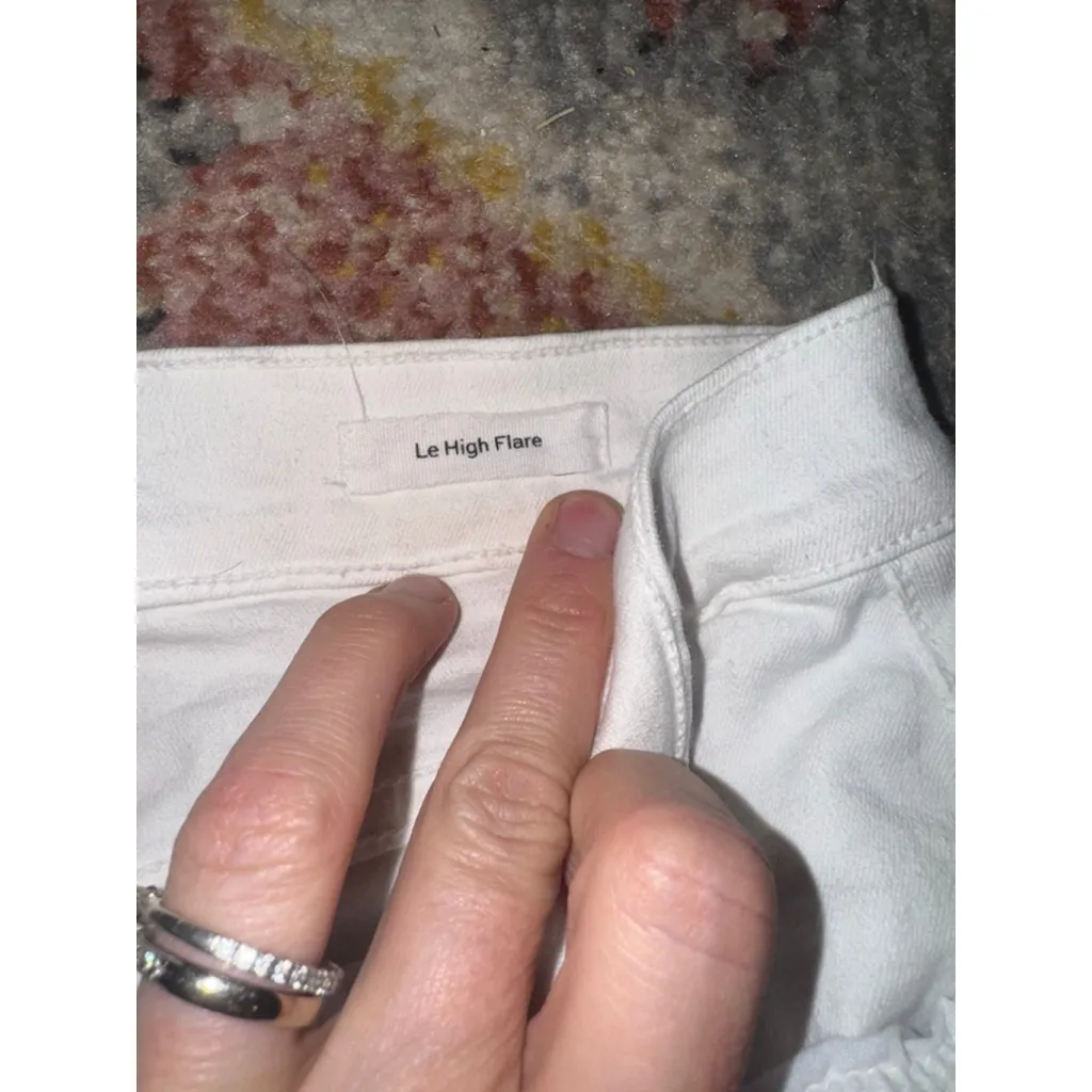Women's FRAME White Le High Flare Jeans Size 27 - Image 6