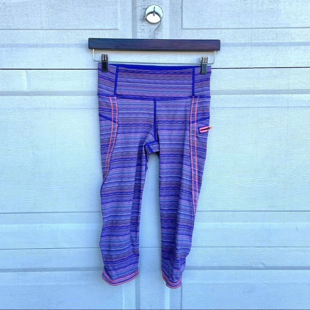 Lululemon Run Top Speed Crop Space Dye Iris Flower Purple Pink 4 - Image 3