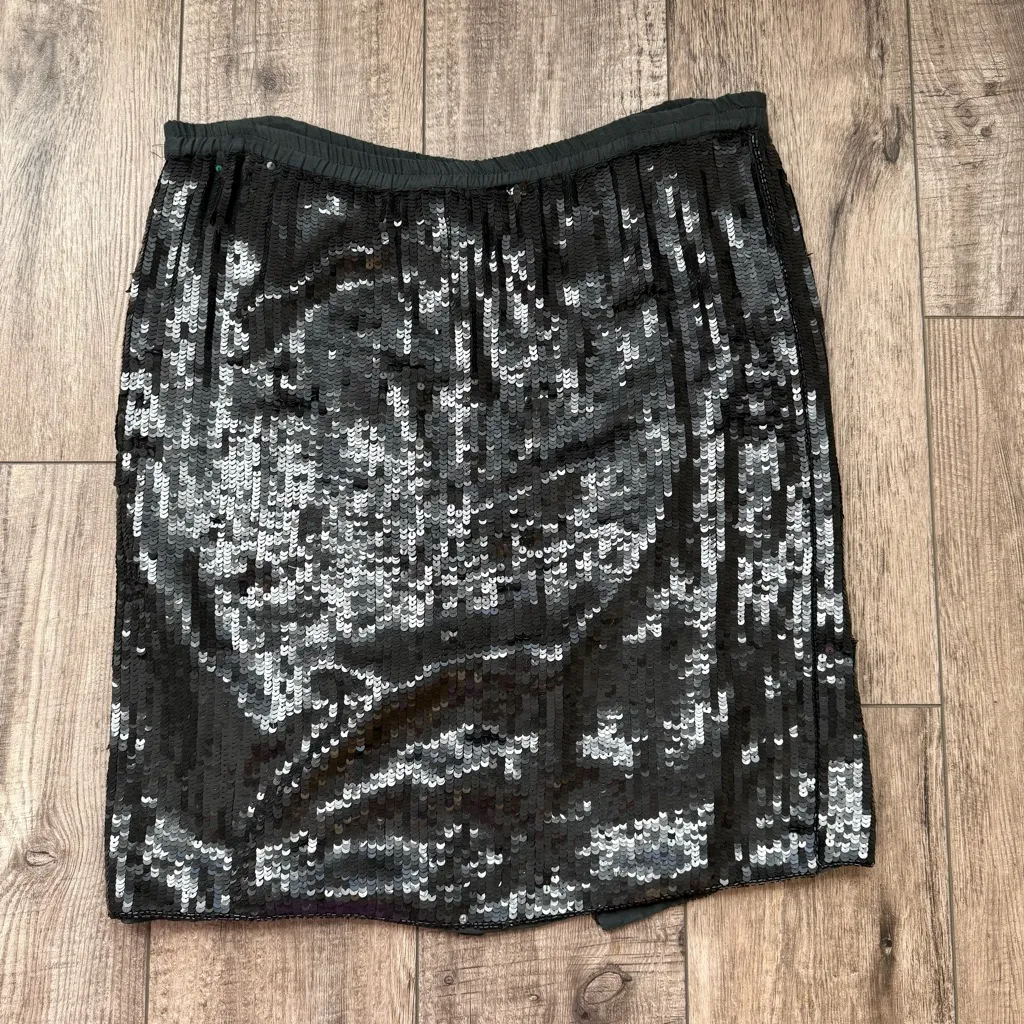 Vintage 1990s black sequin mini skirt - Image 2