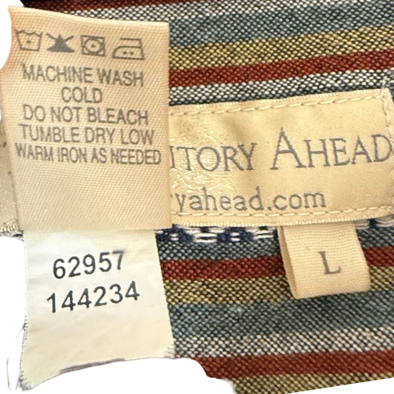 The Territory Ahead Southwestern Aztec Striped Short Sleeve Button Shirt Size L - Image 6