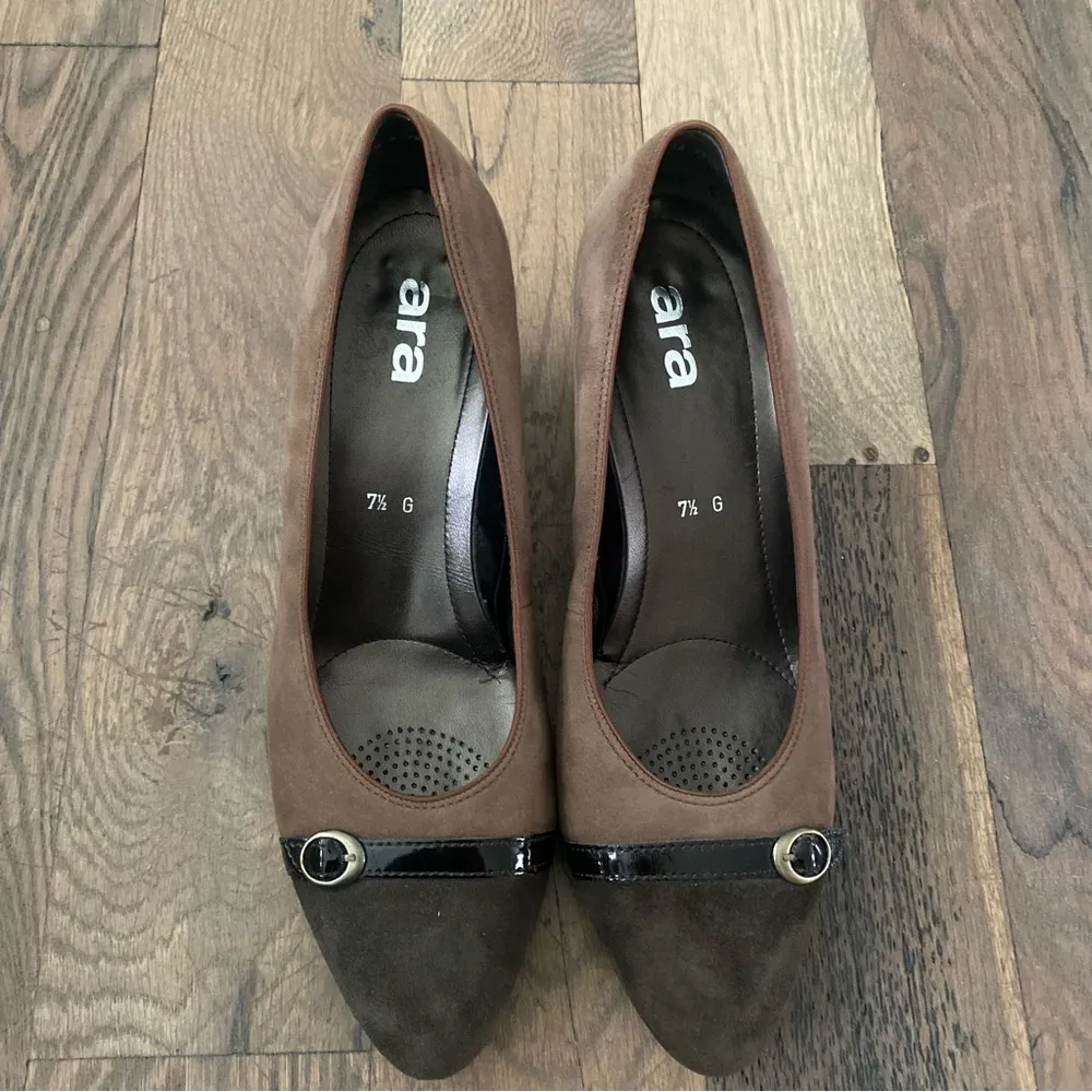 Ara Brown Suede Heel Shoe Size 7.5 - Image 4