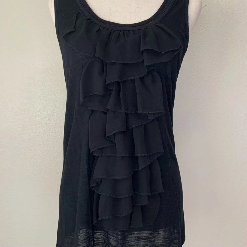 Isabella Rodriguez Black Ruffle Front & Back Women’s Top - Image 3