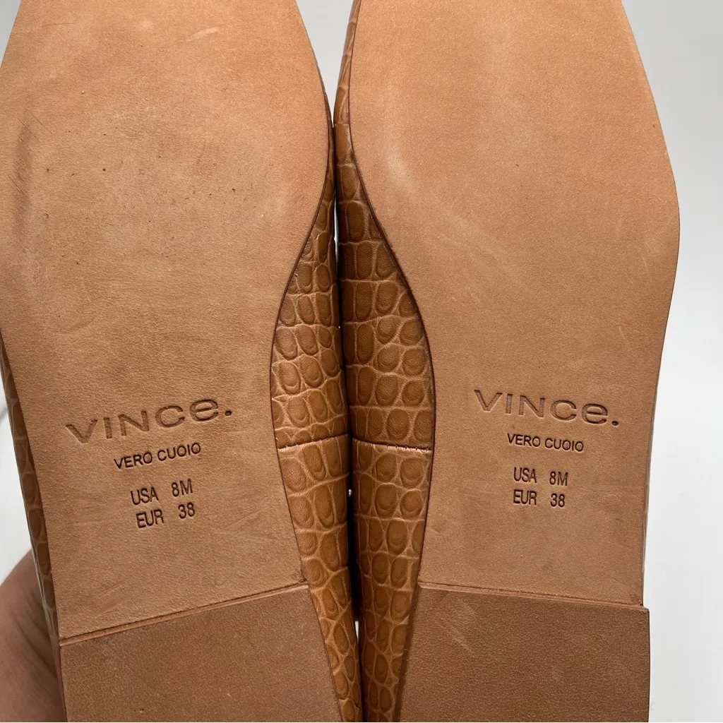 NWOB Vince Clark Croc Embossed Leather Loafers size 8M flats womens - Image 9