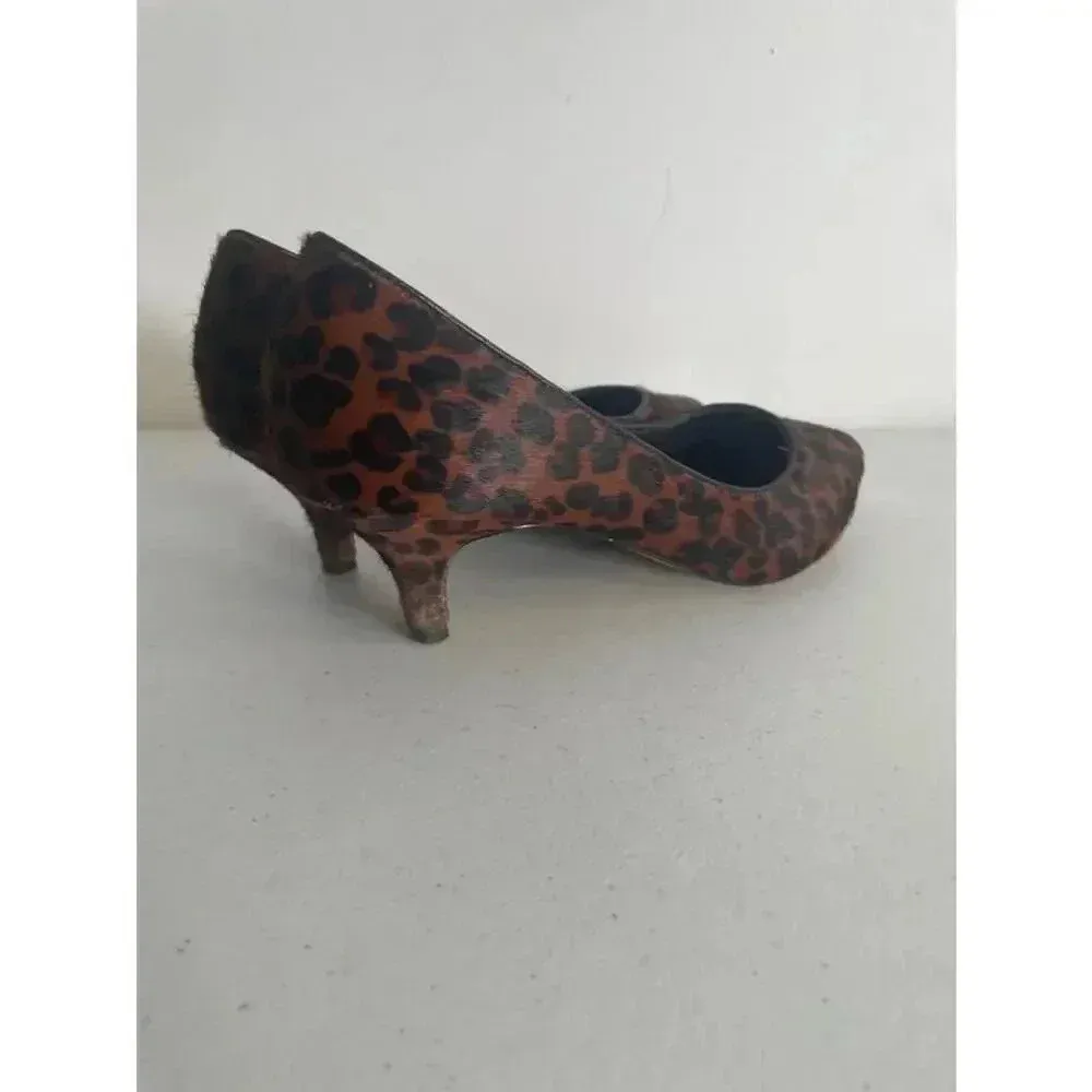 Women's DV Dolce Vita Brown Leopard Print Heels Size Calf‎ Fur 8.5 M GUC! - Image 3