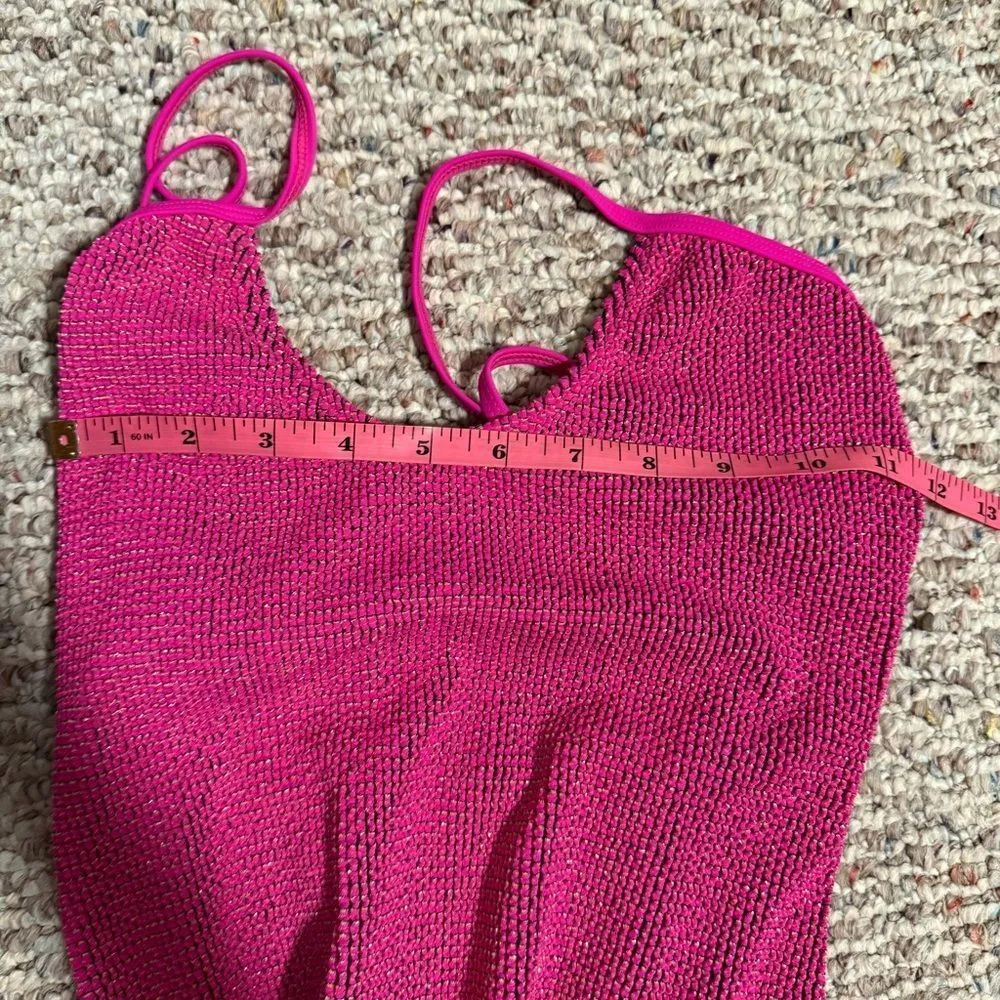 Good American Always Fits Sculpt One-Piece Swimsuit Fuchsia Pink- Size 1/2 (S/M) - Image 8