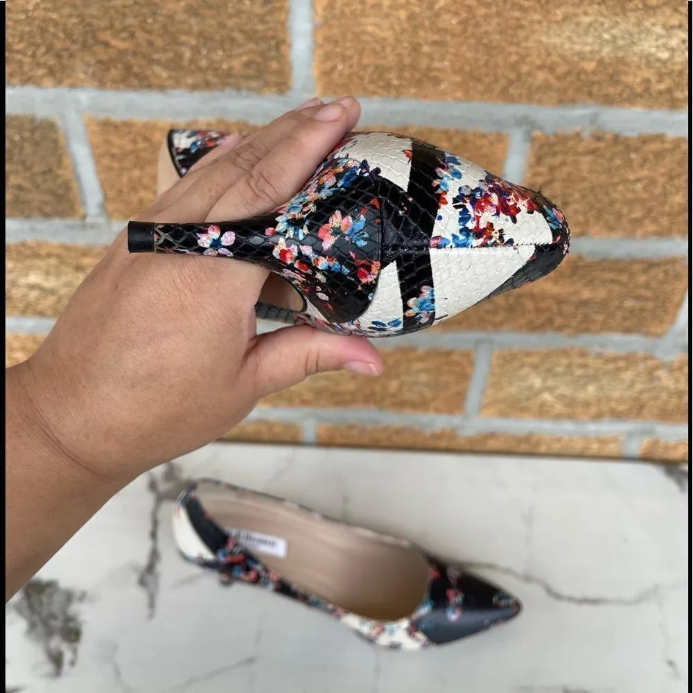 LK Bennett Floral Snake Heels size 39 Black - Image 10