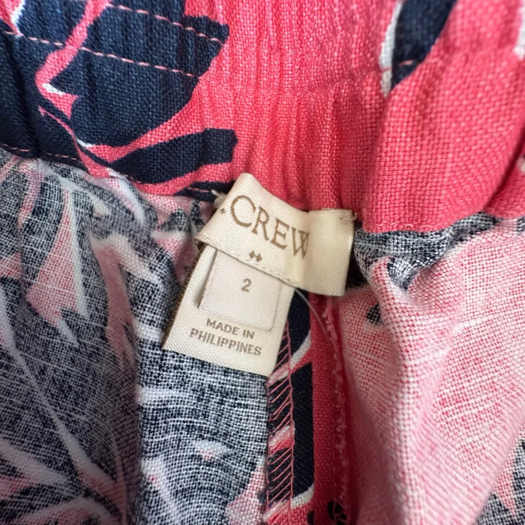 J. Crew Women's 3" printed boardwalk pull-on short pink blue size 2 - Image 5