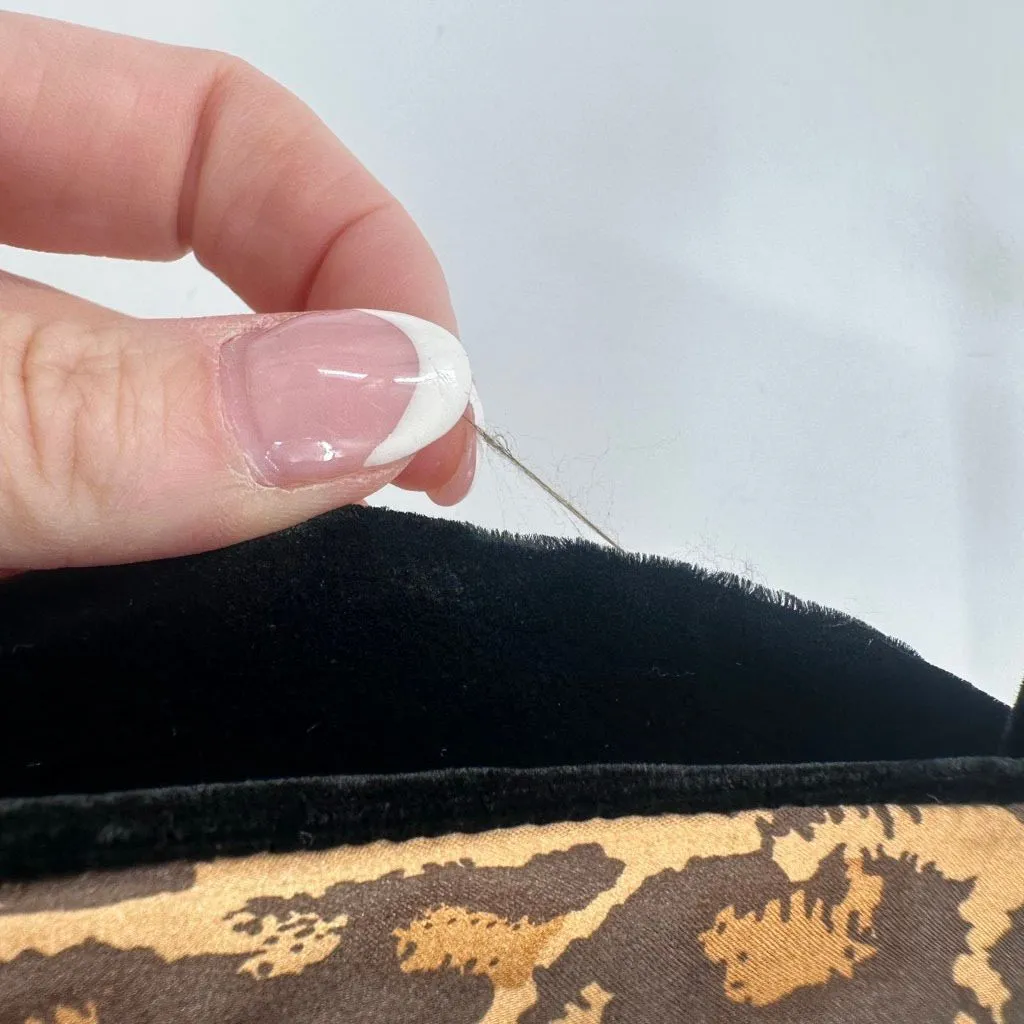 Nick & Nora Silk Leopard Print Scarf Black Luxurious Velvet Romantic Designer‎ - Image 6