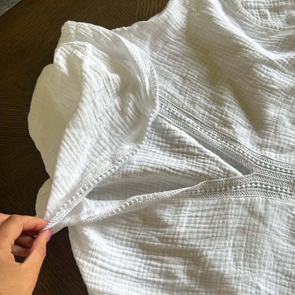 La Blanca Hooded Cotton Gauze Cover-Up Tunic, White, Small, $85 - Image 10