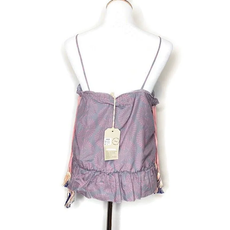 LEMLEM Resortwear‎ Ruffle Top Women Size S Tassels BOHO Hippie Festival NEW - Image 4