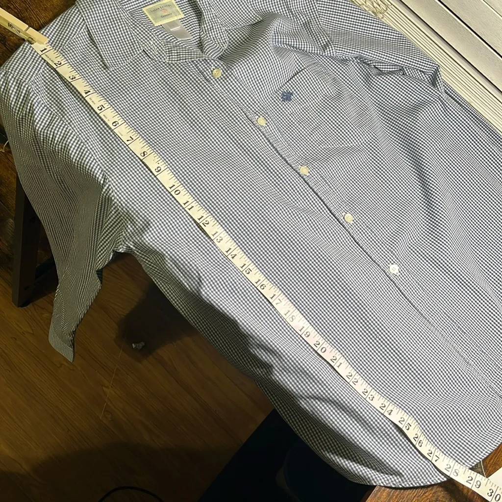 Vintage gingham check camp shirt with embroidered flowers on pocket 90s blouse - Image 7