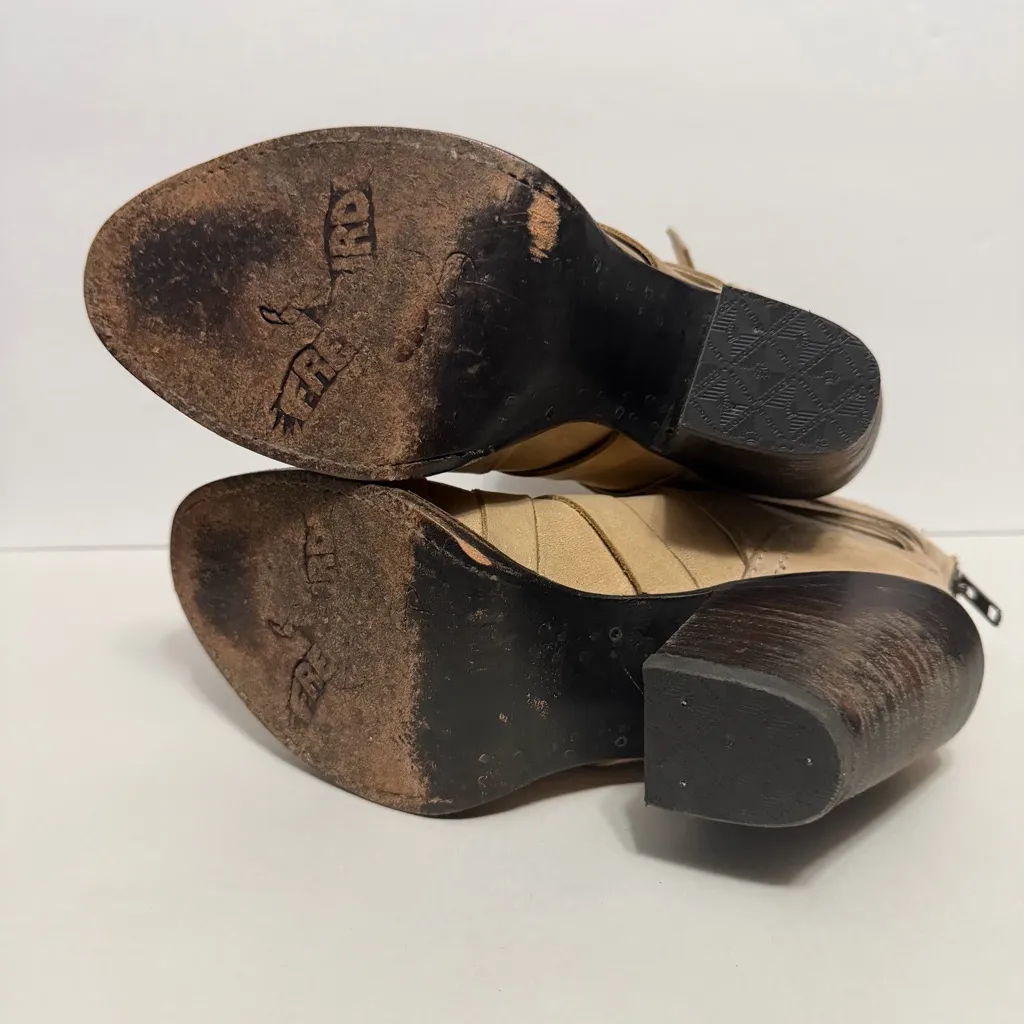 FREEBIRD Leather Ankle Booties Size 7 Strappy Distressed Boho - Image 5
